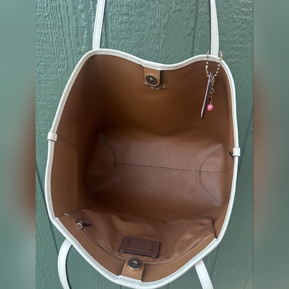 Coach Cream Cherry Print Tote Bag - Picture 10 of 12